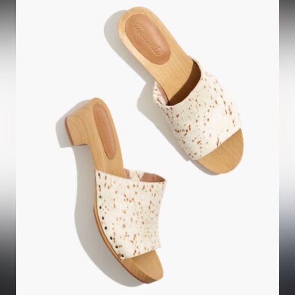 Madewell Shoes - Madewell The Evelyn Slide Clog in Spotted Calf Hair